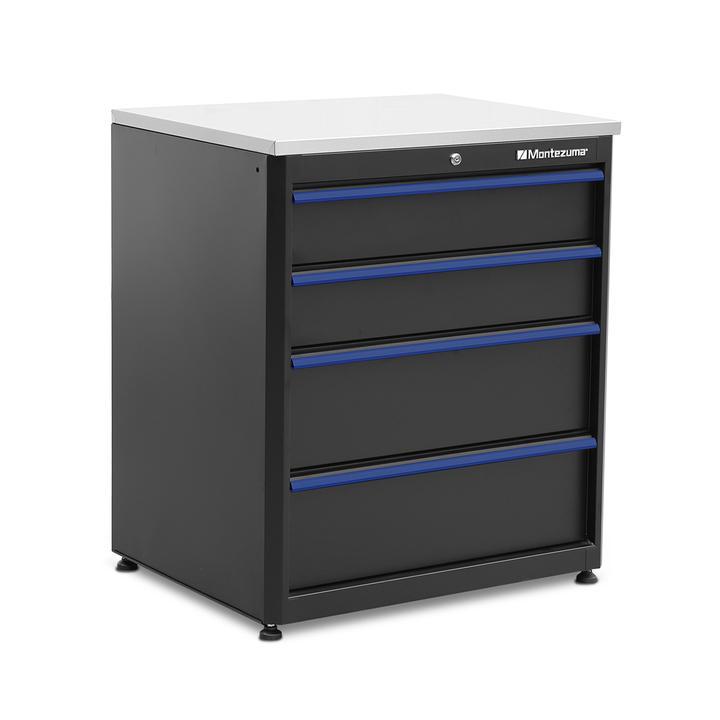 Montezuma 4-Drawer Base Storage Cabinet with Stainless Steel Top - Senior.com Garage Cabinets